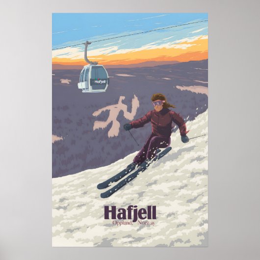 Hafjell Skigebied Noorwegen Reisposter Poster (Voorkant)