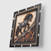 Haflinger Climb: Hout Art Custom Palette Vierkante Klok (Hoek)