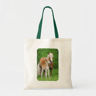 Haflinger Horse Cute Baby Foal Kiss Mum Pony Foto Tote Bag