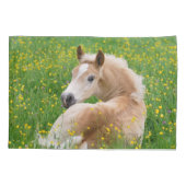 Haflinger Horse Cute Foal Flowerbed Pillow-Hoesje Kussensloop (Achterkant)