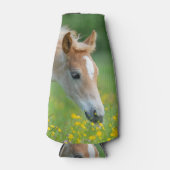 Haflinger Horse Cute Foal Flowers, Bottle-Jacket Flesjeskoeler (Voorkant)