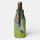 Haflinger Horse Cute Foal Flowers, Bottle-Jacket Flesjeskoeler (Fles Achterkant)