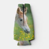 Haflinger Horse Cute Foal Flowers, Bottle-Jacket Flesjeskoeler (Achterkant)