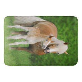 Haflinger Horse Cute Foal Kiss Mum Foto - Large Badmat