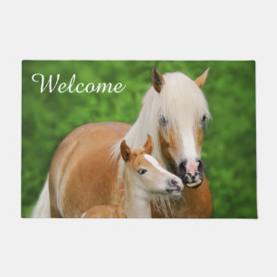 Haflinger Horse Cute Foal Kiss Mum Foto _ Welkom Deurmat