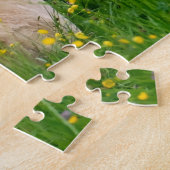 Haflinger Horse Cute Foal Rest in Flowerbed Jigzaa Legpuzzel (Zijkant)