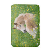 Haflinger Horse Cute Foal Resting Flowerbed - soft Badmat (Voorkant Verticaal)