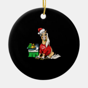 Haflinger Horse Horses Christmas I Love Santa Gift Keramisch Ornament