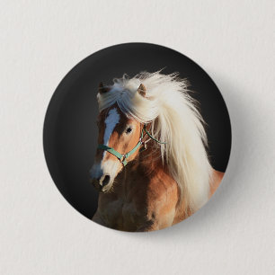 Haflinger Horse Ronde Button 5,7 Cm