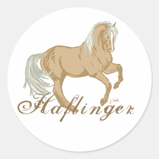 Haflinger Horse Ronde Sticker (Voorkant)