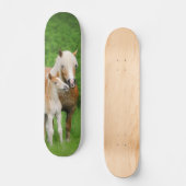 Haflinger Horses Cute Foal Kiss Mum Photo Funny Skateboard (Voorkant)