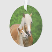 Haflinger Horses Cute Foal Kiss Mum Photo - Ornament (voorkant)