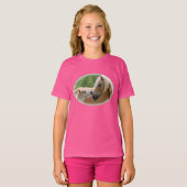 Haflinger Horses Foal and Mare Cuddling (meisje) T-shirt (Voorkant volledig)
