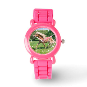 Haflinger Horses Leuke veulens Run Funny - wijzerp Horloge