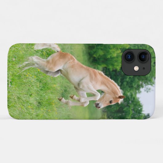 Haflinger Paard Schattige Veulen Frolicking en Spe Case-Mate iPhone Case (Achterkant (horizontaal))