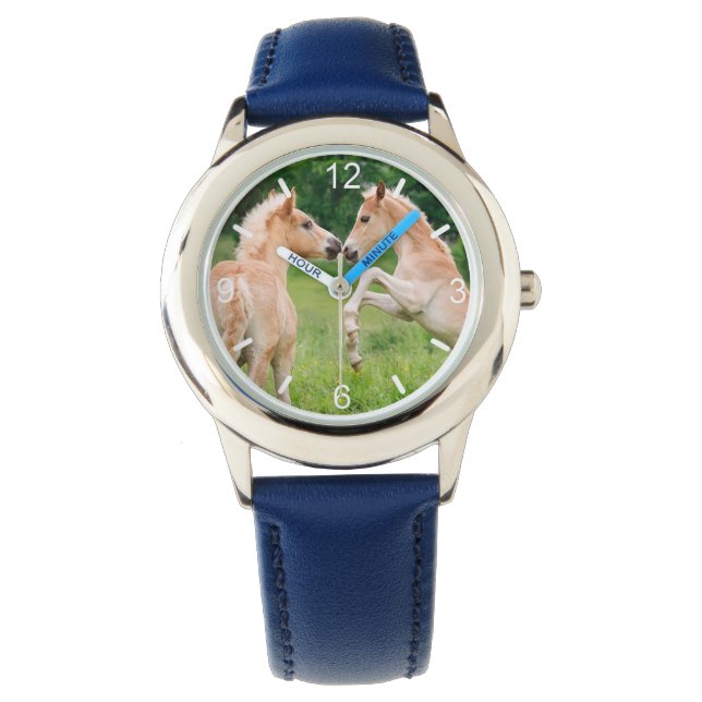 Haflinger Paarden Leuke veulens Vrienden Achterklo Horloge (Voorkant)