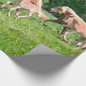 Haflinger-paarden met Cute Foals Draait Foto * Cadeaupapier (Hoek)