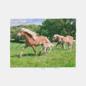 Haflinger-paarden met Cute Foals met Funny Photo / Fleece Deken (Voorkant (Horizontaal))