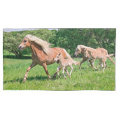 Haflinger Paarden met Cute Foals met Funny Photo - Kussensloop (Voorkant)