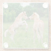 Haflinger paarden schattige fokkerijen - glazen onderzetter (Achterkant)