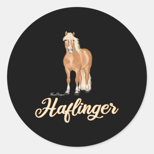 Haflinger Paardenrenner Haffi Motif Ronde Sticker (Voorkant)