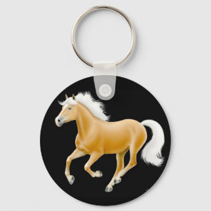 Haflinger Palomino Horse Sleutelhanger Black