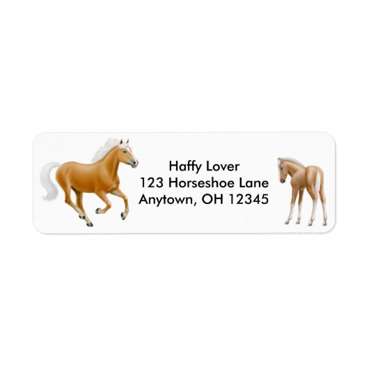 Haflinger Palomino Paard Label (Voorkant)
