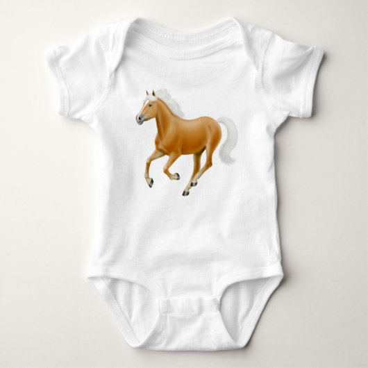Haflinger Palomino Pony Baby Eén stuk Romper (Voorkant)
