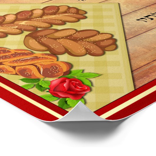 Hafrashat Challah - Hebreeuwse Prayer Poster (Hoek)