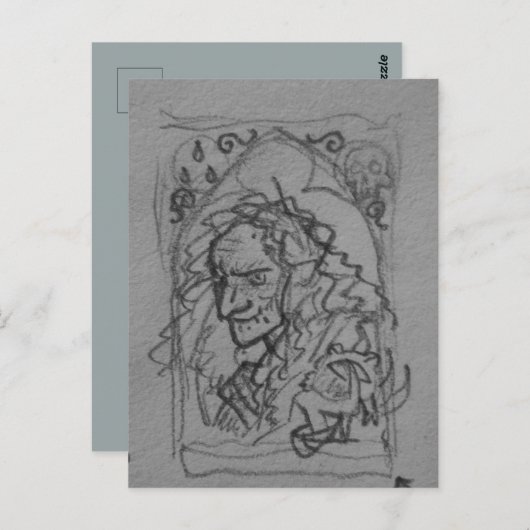 Hag Witch Sketch tekening Briefkaart (Voorkant / Achterkant)