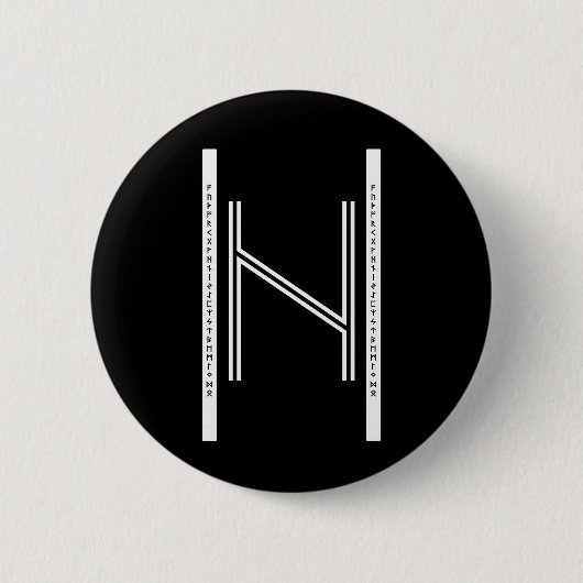 Hagalaz BW-knoppen Ronde Button 5,7 Cm (Voorkant)