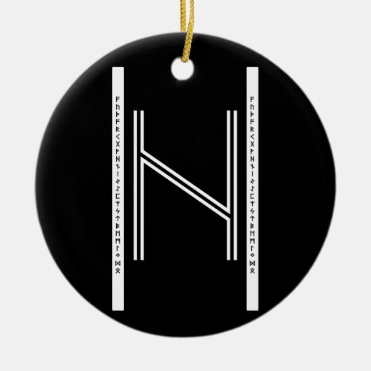 Hagalaz BW-versieringen Keramisch Ornament (Voorkant)