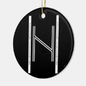 Hagalaz BW-versieringen Keramisch Ornament (Links)