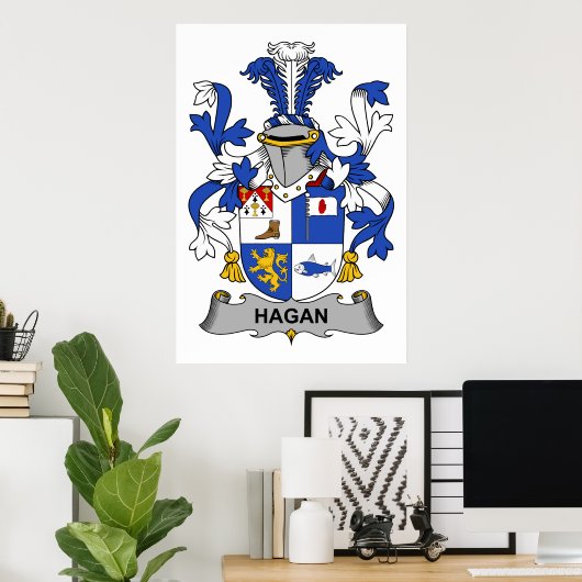 Hagan Family Crest Poster (Thuiskantoor)