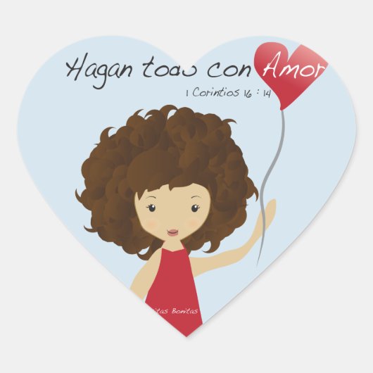 Hagan todo con amor hart sticker (Voorkant)