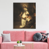Hagar en de engel (door Carel Fabritius) Canvas Afdruk (Insitu (Woonkamer))
