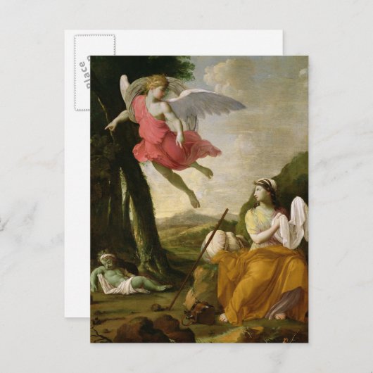 Hagar en Ishmael gered door de engel, c.1648 Briefkaart (Voorkant / Achterkant)