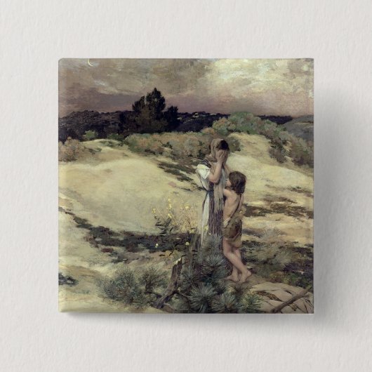 Hagar en Ishmael Vierkante Button 5,1 Cm (Voorkant)