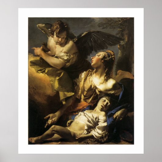 Hagar en Ismael in de wilde natuur Poster (Voorkant)