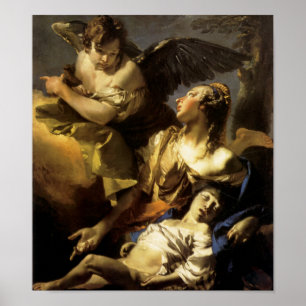 Hagar en Ismael in de wilde natuur Poster