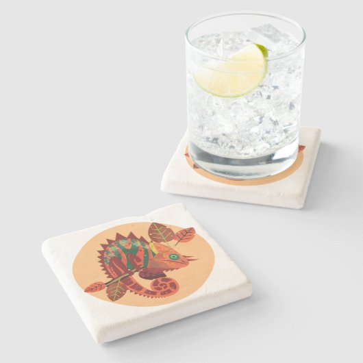 hagedis 4 Steengesteente Onderzetter (Zijkant)