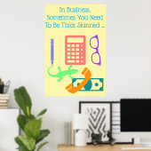 Hagedis aan het werk poster (Thuiskantoor)