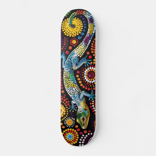 Hagedis - Aboriginal Style - Skateboard Deck (Voorkant)