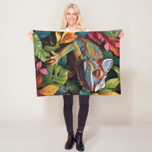 Hagedis Bladeren & Kleur Fleece Deken