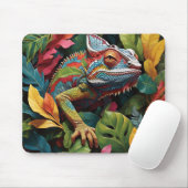 Hagedis Bladeren & Kleur  Muismat (Met muis)