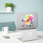 Hagedis brievenbus sticker (Laptop op bureau)