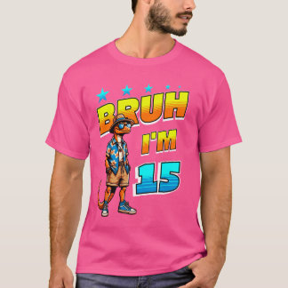 Hagedis Bruh ik ben 15 15e verjaardagsfeestje T-shirt