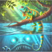Hagedis en monster sticker (Voorkant)