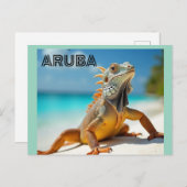 Hagedis geniet van het strand op Aruba Feestdagenkaart (Voorkant / Achterkant)
