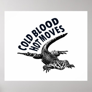 Hagedis grafische illustratie met sarcastische fas poster